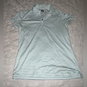 FootJoy Women’s Mint Green and White Striped Polo